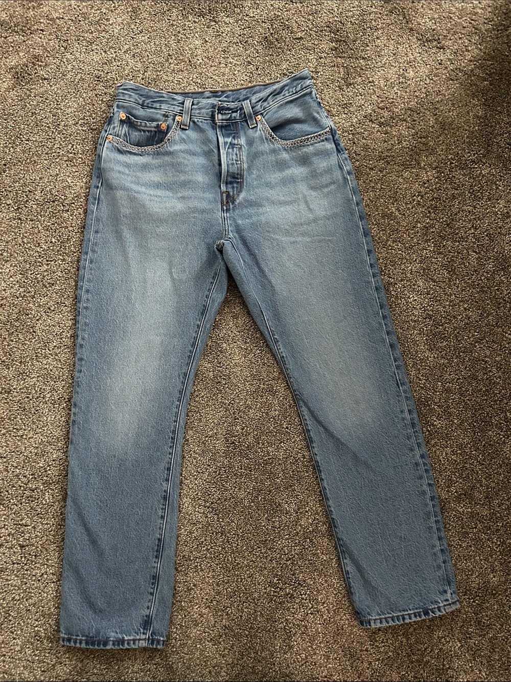 Levi's Light Blue High-Rise Straight Jeans